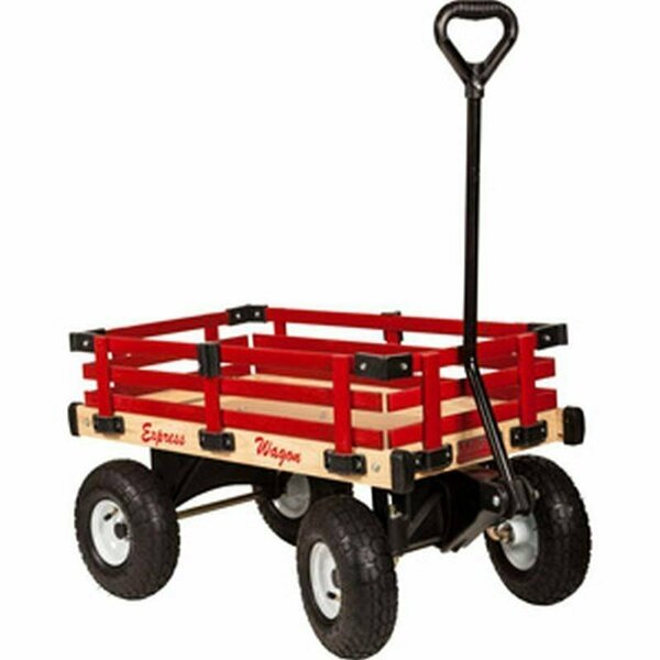 Millside Industries Kid's Express Wagon, 300 lb Capacity, Hardwood, Red, Pneumatic Wheel SFW